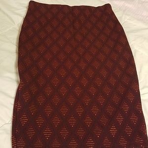 Burgundy Patterned Skirt